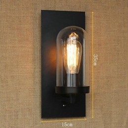 Lámpara de pared Edison de un solo cabezal de cristal con diseño de pasillo y escaleras de estilo americano minimalista y moderno creativo para restaurante y bar.