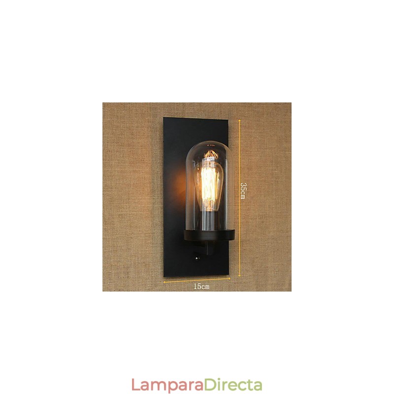 Lámpara de pared Edison de un solo cabezal de cristal con diseño de pasillo y escaleras de estilo americano minimalista y moderno creativo para restaurante y bar.