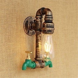 Aplique de pared con luz ambiental estilo mini con pintura retro campestre