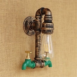 Aplique de pared con luz ambiental estilo mini con pintura retro campestre