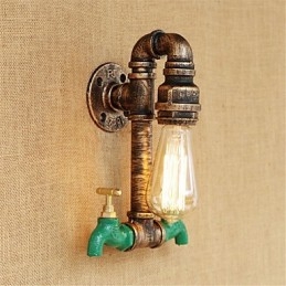 Aplique de pared con luz ambiental estilo mini con pintura retro campestre