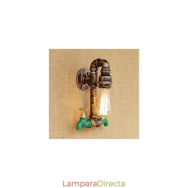 Aplique de pared con luz ambiental estilo mini con pintura retro campestre