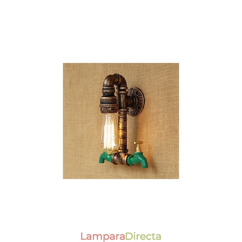Aplique de pared con luz ambiental estilo mini con pintura retro campestre