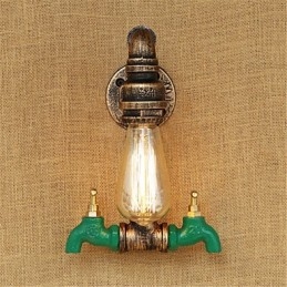 Aplique de pared con luz ambiental estilo mini con pintura retro campestre