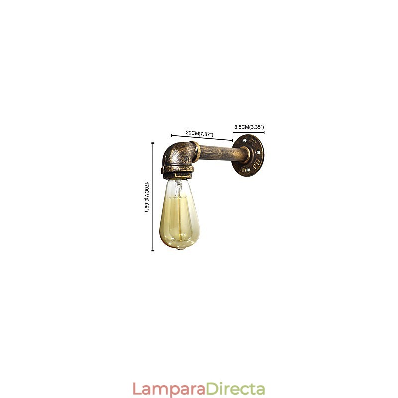 Aplique de pared rústico tradicional clásico de latón antiguo para luz ambiental.