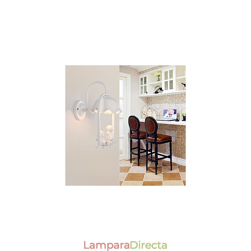 Apliques de pared con luz ambiental y protección ocular con pintura contemporánea moderna