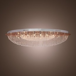 Lámpara de techo moderna contemporánea de metal cromado y cristal
