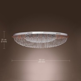 Lámpara de techo moderna contemporánea de metal cromado y cristal