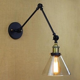 Lámparas de brazo oscilante con protección ocular estilo mini, estilo galvanizado retro campestre