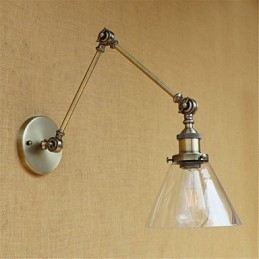Lámparas de brazo oscilante con protección ocular estilo mini, estilo galvanizado retro campestre