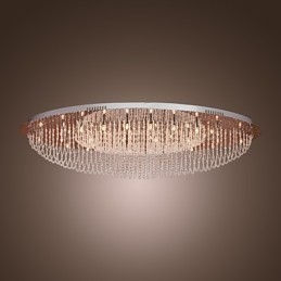 Lámpara de techo moderna contemporánea de metal cromado y cristal