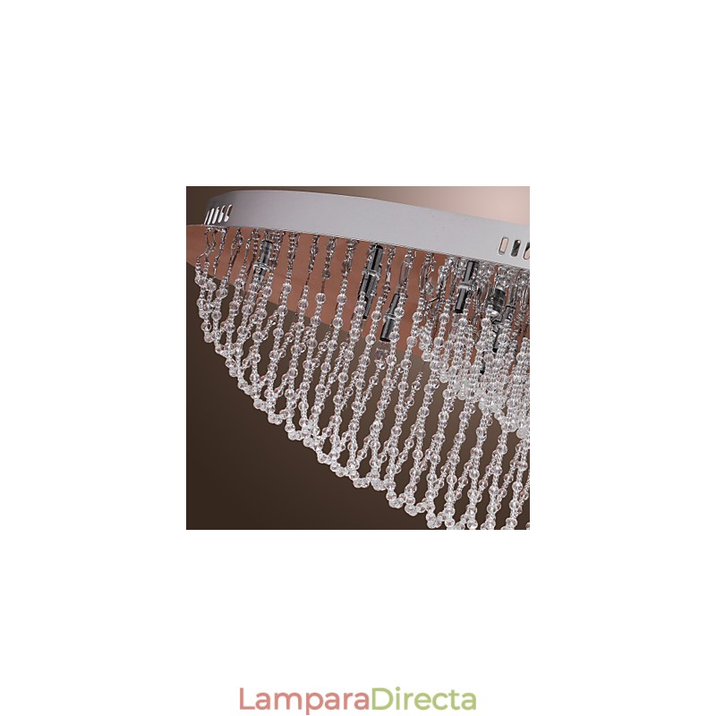 Lámpara de techo moderna contemporánea de metal cromado y cristal