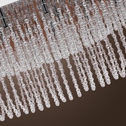 Lámpara de techo moderna contemporánea de metal cromado y cristal