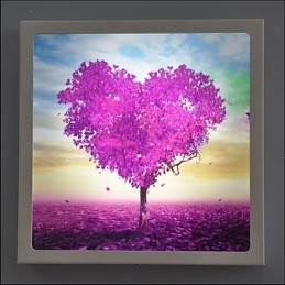 Pintura contemporánea moderna integrada para apliques de pared con luz ambiental.