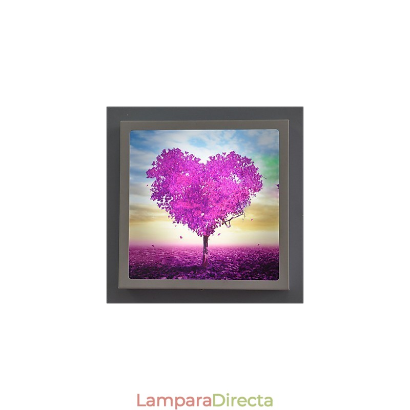 Pintura contemporánea moderna integrada para apliques de pared con luz ambiental.