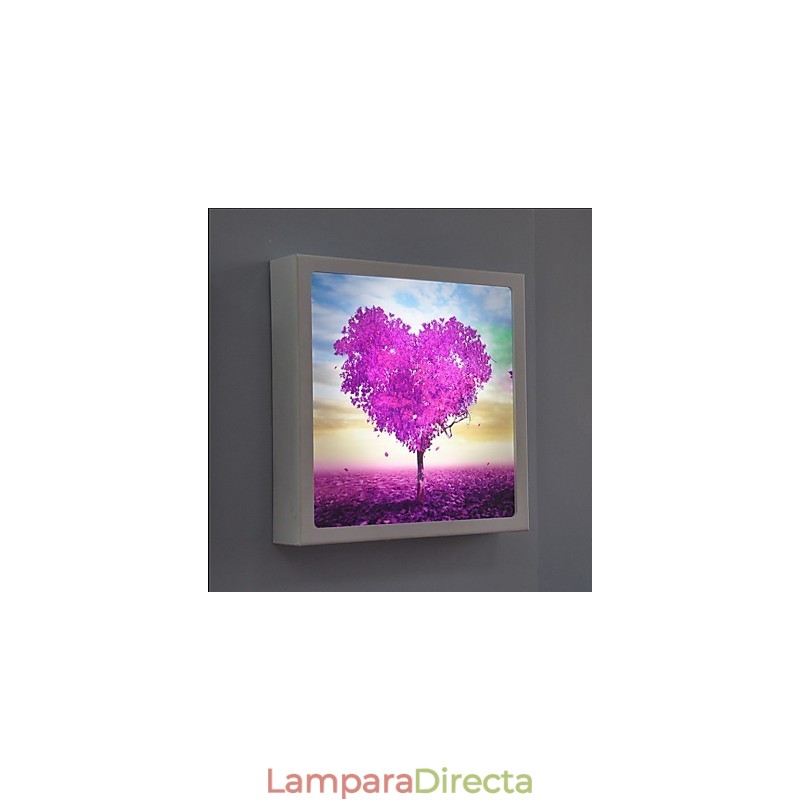 Pintura contemporánea moderna integrada para apliques de pared con luz ambiental.