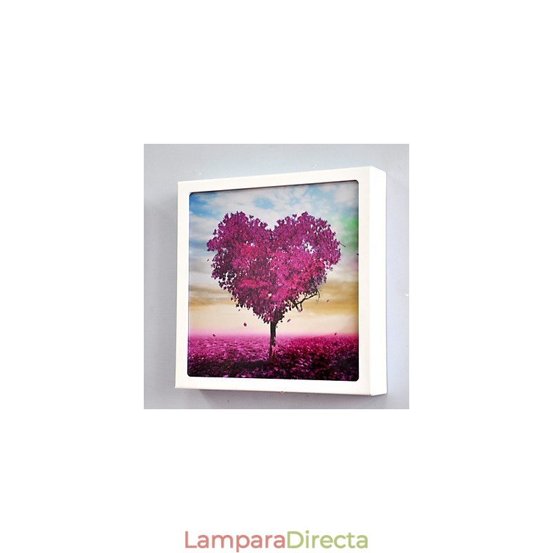Pintura contemporánea moderna integrada para apliques de pared con luz ambiental.
