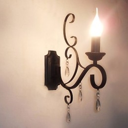 Lámpara de vela de cristal de hierro con personalidad creativa, para pasillo, escalera, decoración, lámpara de noche, lámpara de pared.