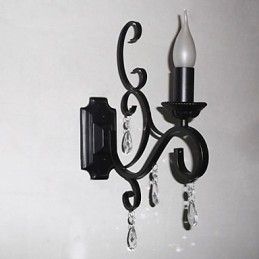 Lámpara de vela de cristal de hierro con personalidad creativa, para pasillo, escalera, decoración, lámpara de noche, lámpara de pared.