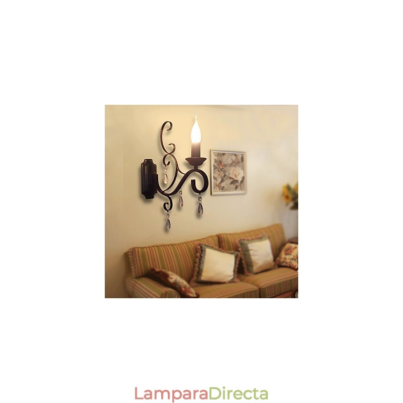 Lámpara de vela de cristal de hierro con personalidad creativa, para pasillo, escalera, decoración, lámpara de noche, lámpara de pared.