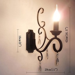 Lámpara de vela de cristal de hierro con personalidad creativa, para pasillo, escalera, decoración, lámpara de noche, lámpara de pared.