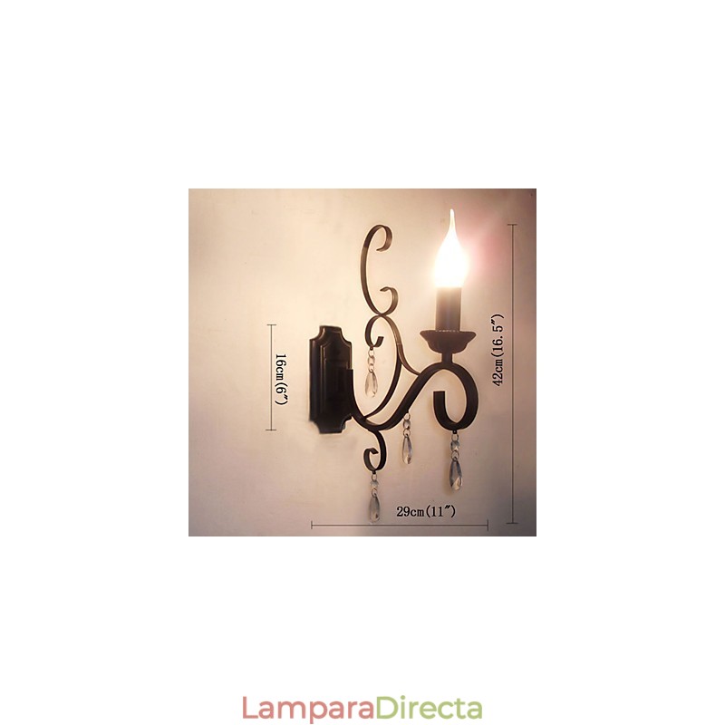 Lámpara de vela de cristal de hierro con personalidad creativa, para pasillo, escalera, decoración, lámpara de noche, lámpara de pared.