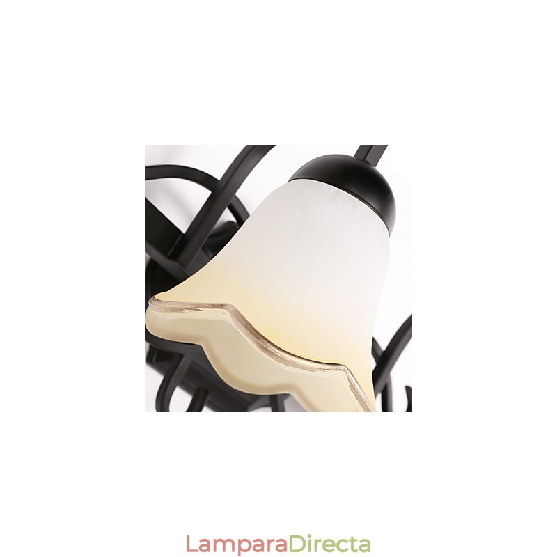 Lámpara de pared de baño con iluminación empotrada de estilo rústico galvanizado.