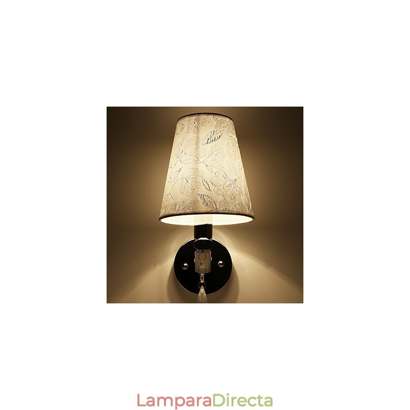 Aplique de pared con iluminación ambiental, estilo rústico contemporáneo moderno y galvanizado.