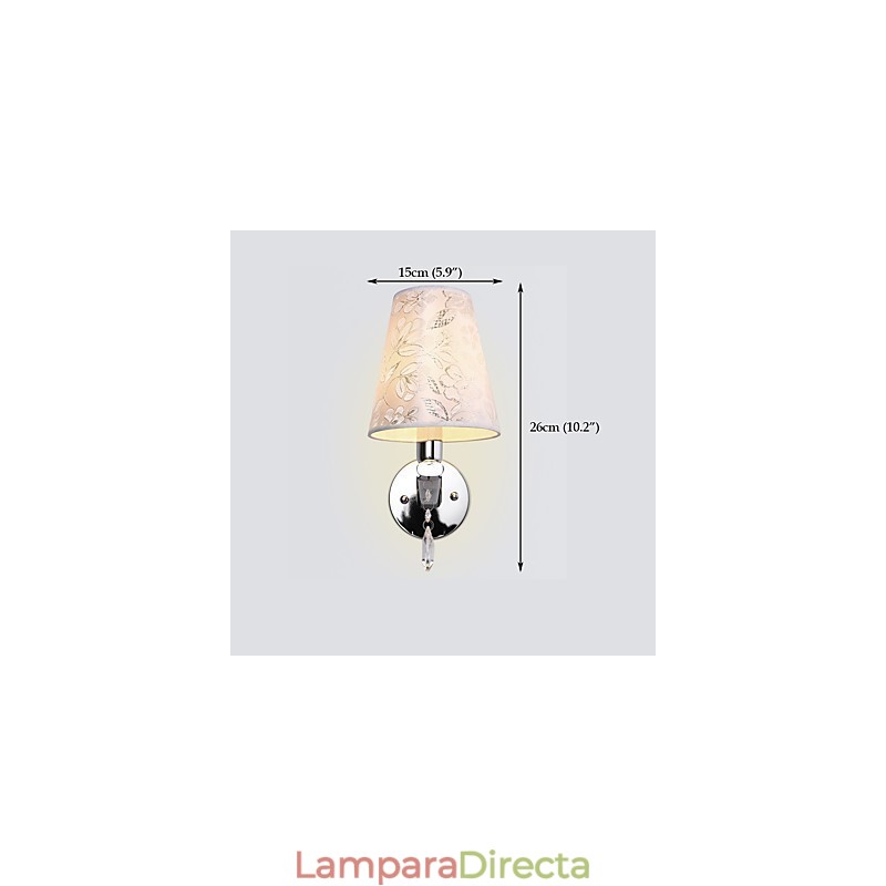 Aplique de pared con iluminación ambiental, estilo rústico contemporáneo moderno y galvanizado.
