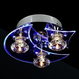 Lámpara de araña moderna de cristal de 3 luces