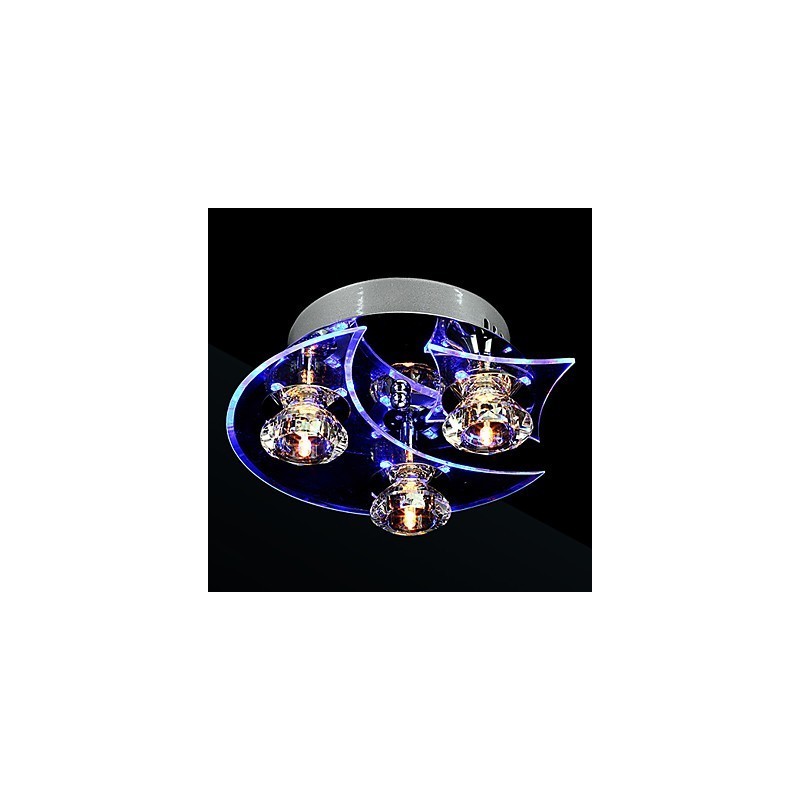 Lámpara de araña moderna de cristal de 3 luces