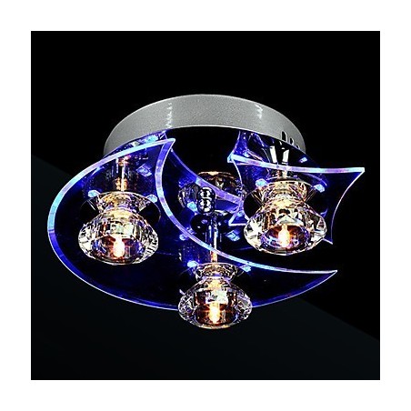 Lámpara de araña moderna de cristal de 3 luces Lámpara de araña moderna de cristal de 3 luces