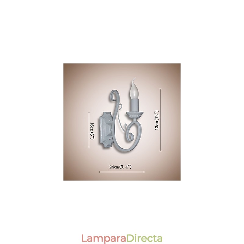 Lámpara de vela, lámpara de noche, lámpara de pared, pasillo de hierro, lámpara de espejo pastoral creativa