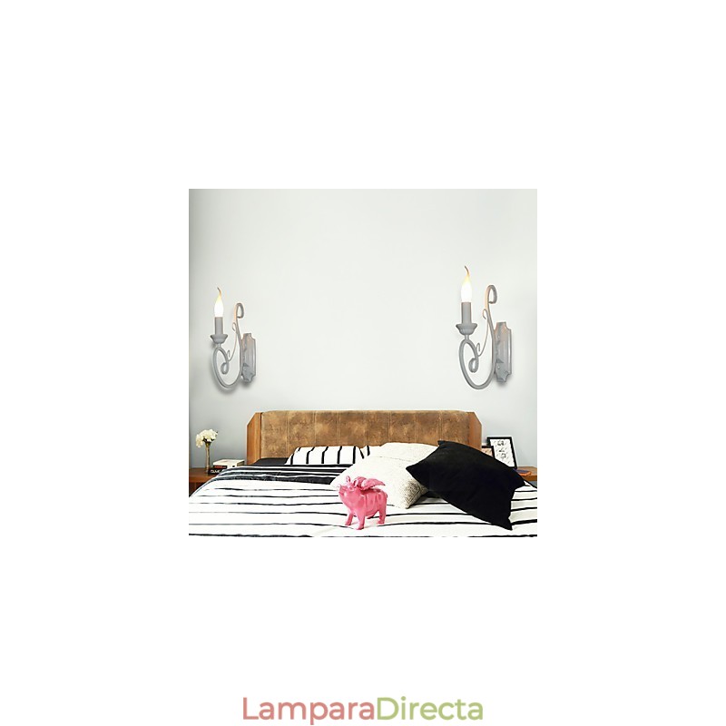 Lámpara de vela, lámpara de noche, lámpara de pared, pasillo de hierro, lámpara de espejo pastoral creativa