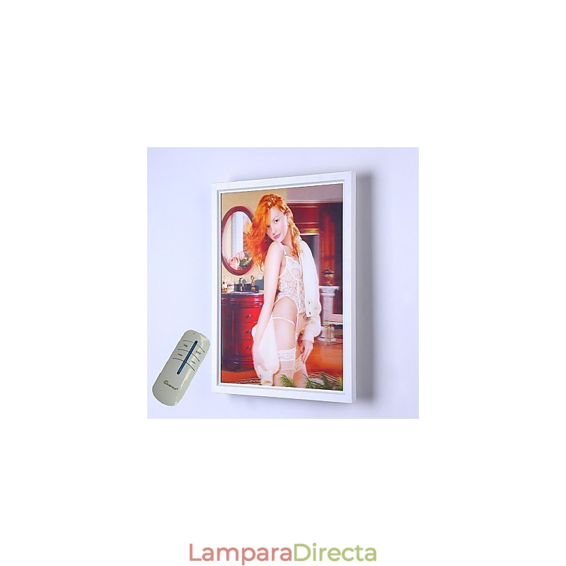 Pintura contemporánea moderna integrada para apliques de pared con luz ambiental.