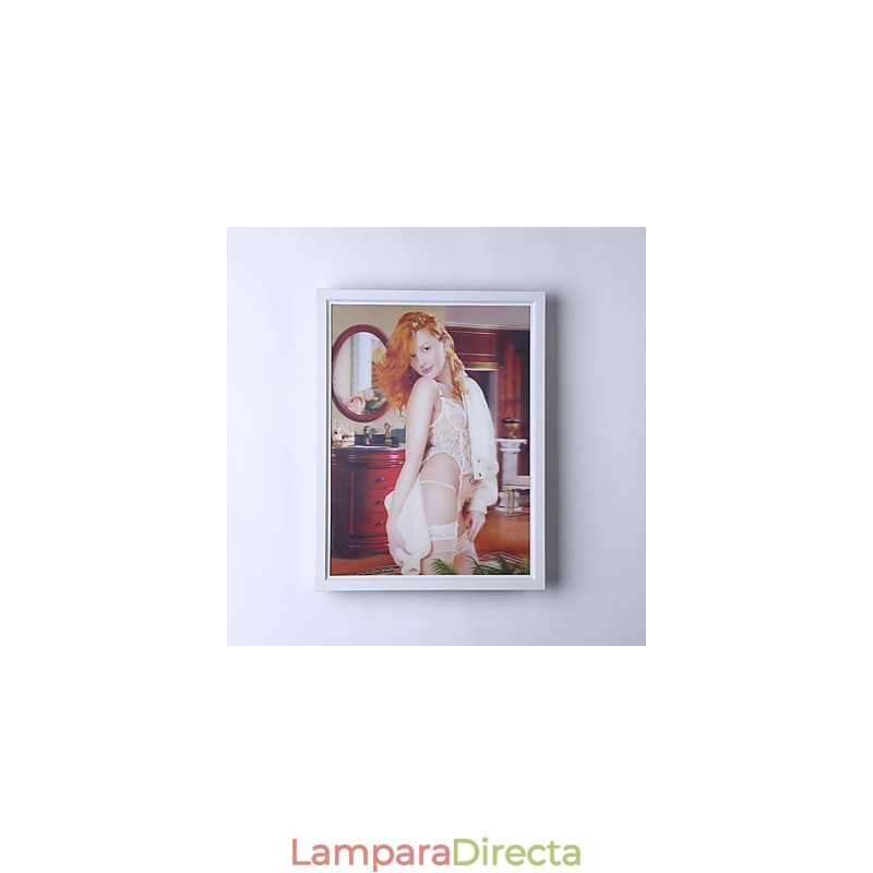 Pintura contemporánea moderna integrada para apliques de pared con luz ambiental.