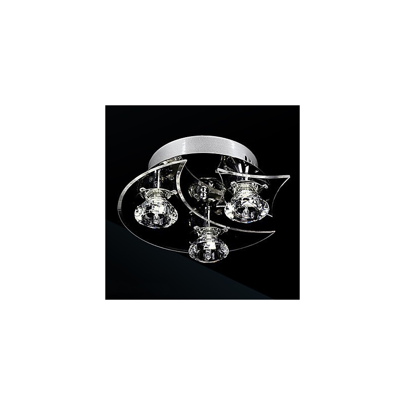 Lámpara de araña moderna de cristal de 3 luces