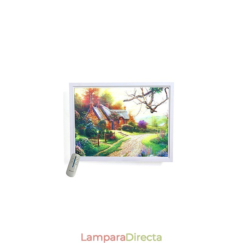 Pintura contemporánea moderna integrada para apliques de pared con luz ambiental.