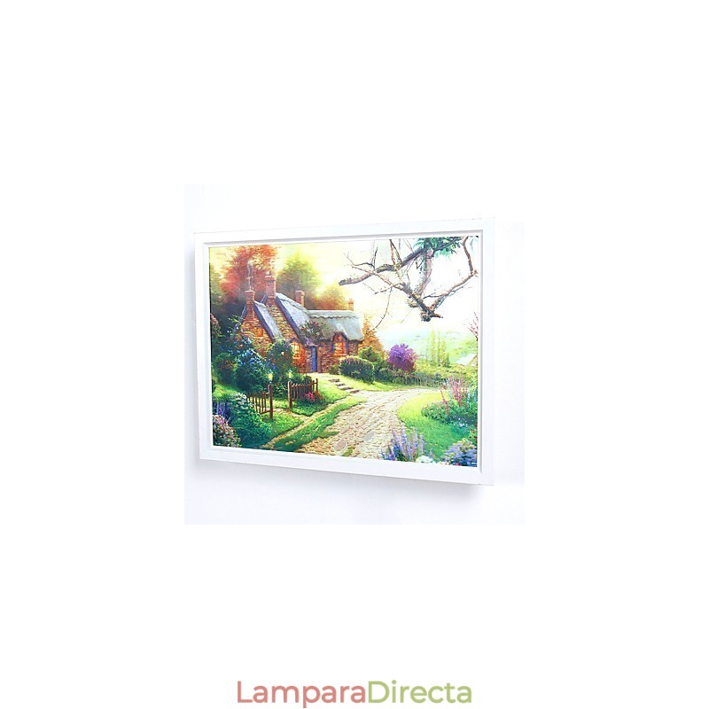 Pintura contemporánea moderna integrada para apliques de pared con luz ambiental.
