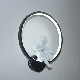 Lámpara de pared moderna con personalidad creativa, lámpara de diseño con ángel decorativo, lámpara de pared de pasillo integrada de aluminio