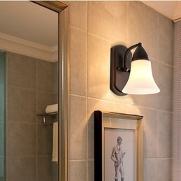 Apliques de pared con luz ambiental de estilo rústico Lodge con acabado en óxido negro para protección ocular.