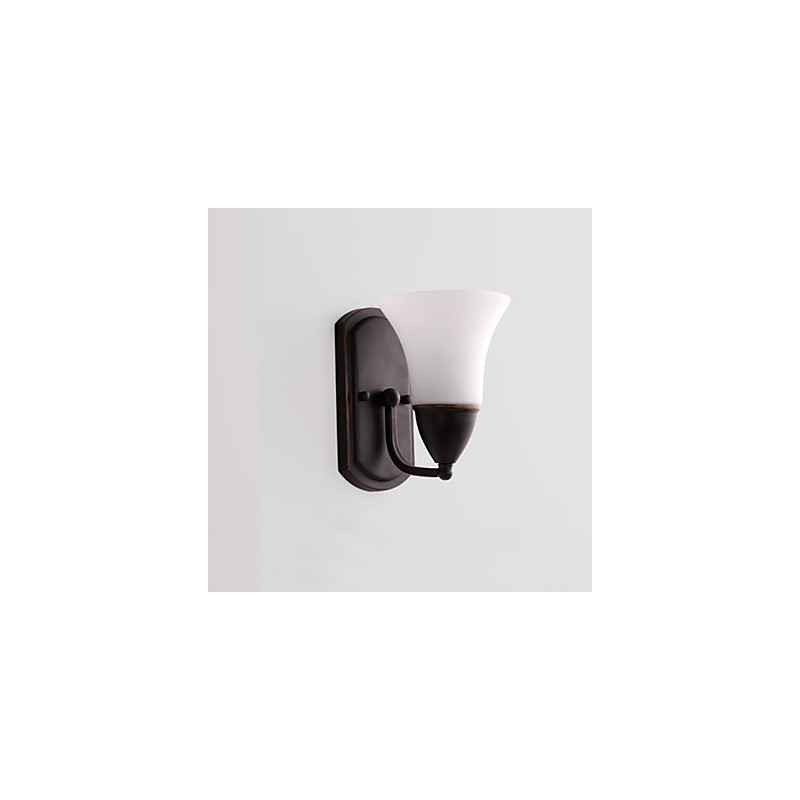 Apliques de pared con luz ambiental de estilo rústico Lodge con acabado en óxido negro para protección ocular.