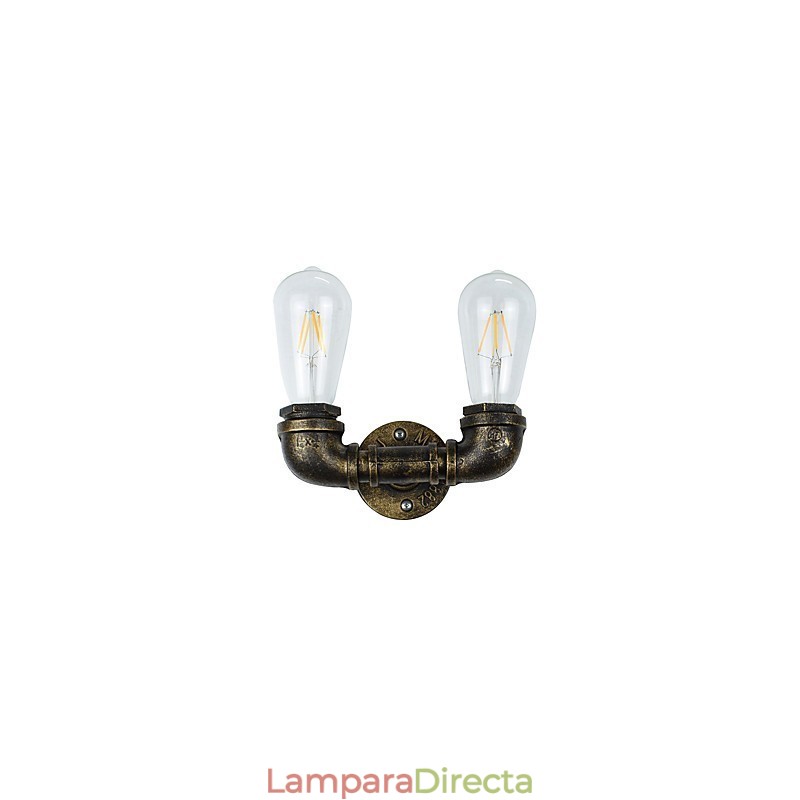 Lámpara de pared rústica tradicional clásica de latón antiguo para iluminación ambiental.