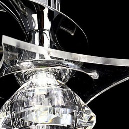 Lámpara de araña moderna de cristal de 3 luces