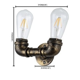 Lámpara de pared rústica tradicional clásica de latón antiguo para iluminación ambiental.