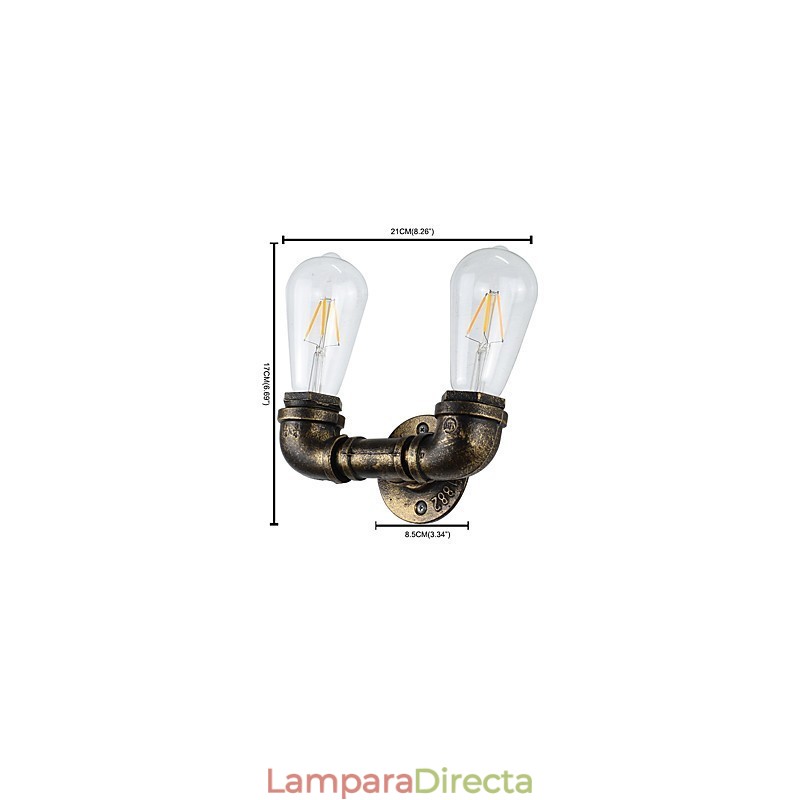 Lámpara de pared rústica tradicional clásica de latón antiguo para iluminación ambiental.