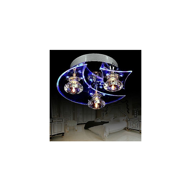 Lámpara de araña moderna de cristal de 3 luces