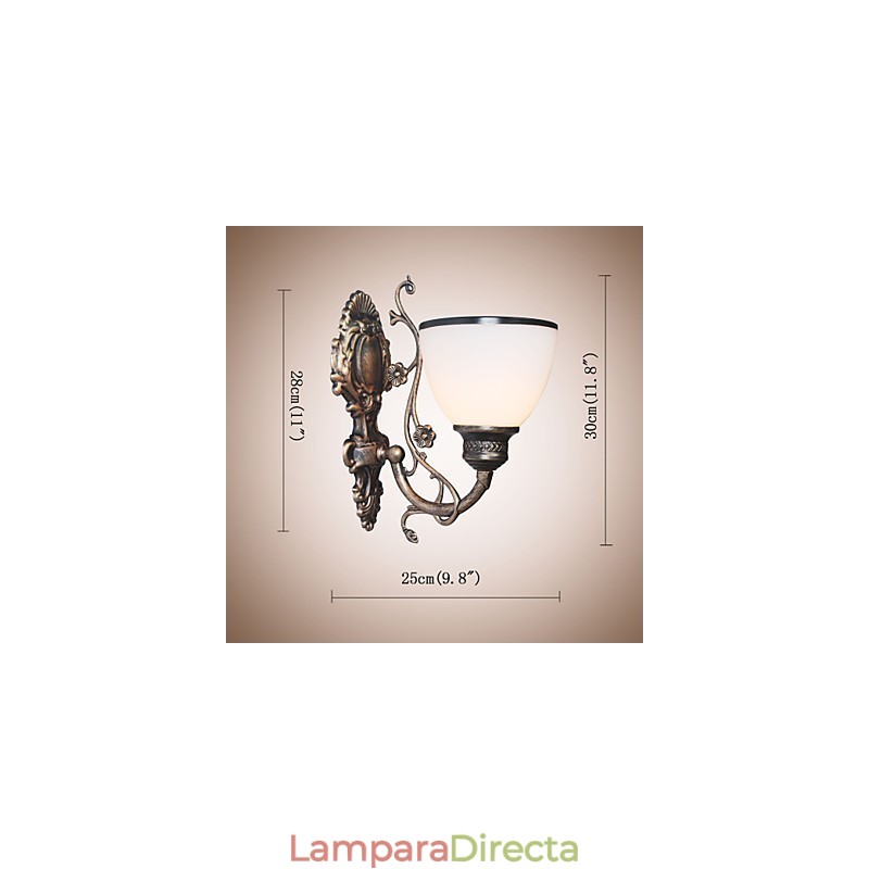 Lámpara de pared americana sencilla, lámpara de noche, lámpara decorativa para sala de estar, lámpara de pared creativa de estilo europeo de hierro forjado.