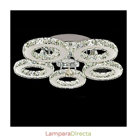 Lámpara de techo de cristal de 5 luces, moderna, transparente, galvanizada, de acero inoxidable. Lámpara de techo de cristal de 5 luces, moderna, transparente, galvanizada, de acero inoxidable.