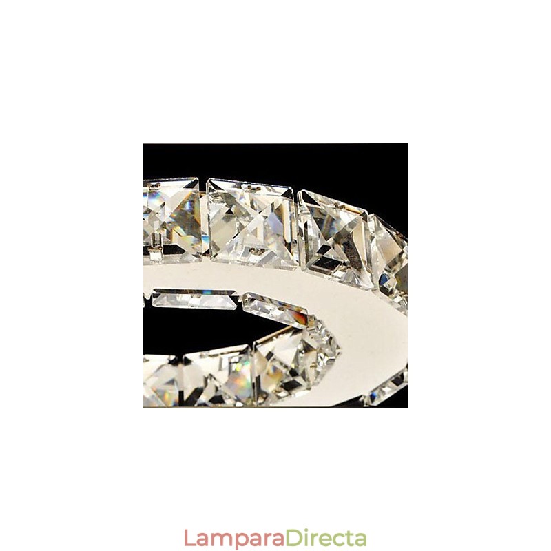 Lámpara de techo de cristal de 5 luces, moderna, transparente, galvanizada, de acero inoxidable.